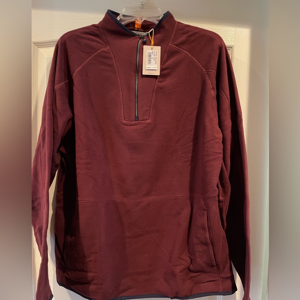 Men’s Peter Millar Burgundy Fleece Pullover